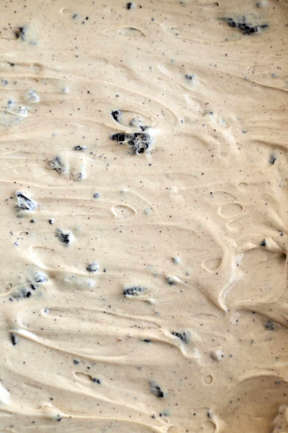 cream cheese, whipped topping mixture with Oreo pieces