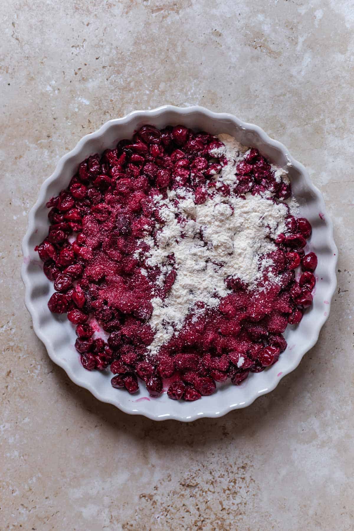 berries topped with sugar 