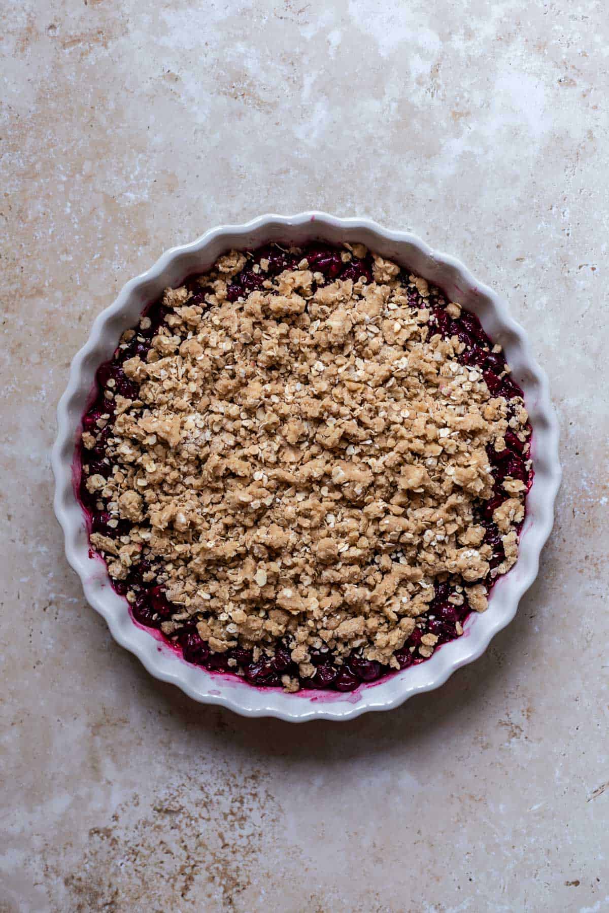 unbaked cherry crisp 