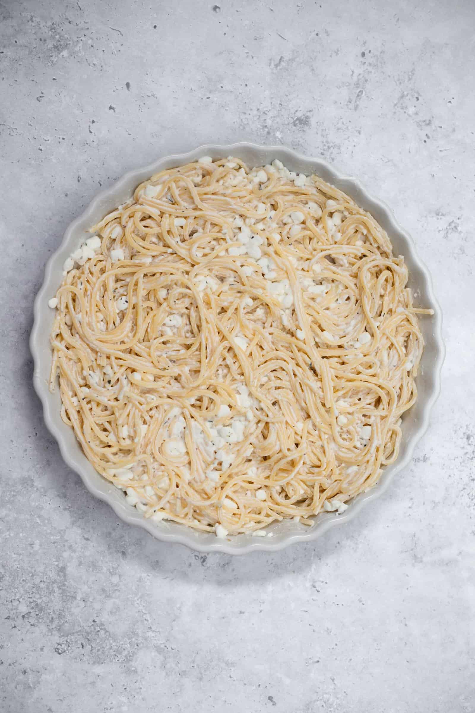 cheese and noodles in a dish