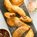 Fried pecan pies.