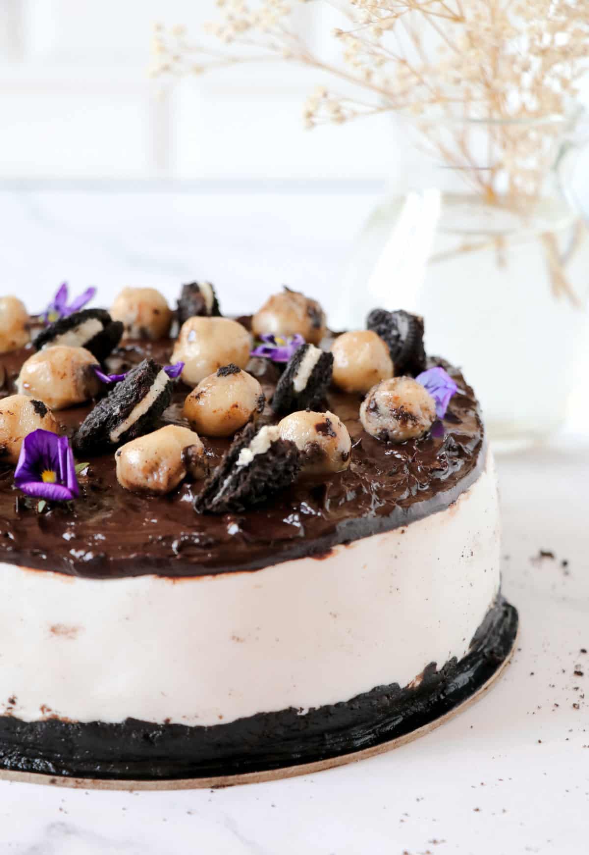 side image of a whole billy miner cookie ice cream pie. 