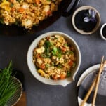 A bowl of wok fried rice.