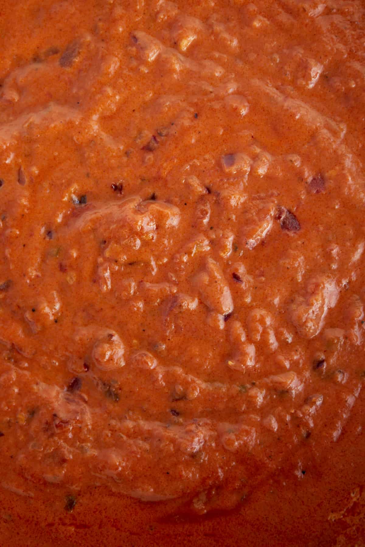 close up image of spicy red pasta sauce.