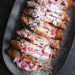 berry stuffed croissant french toast