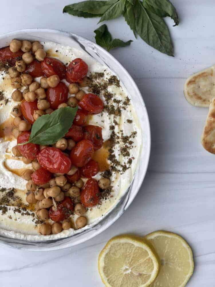 whipped feta with roasted tomatoes