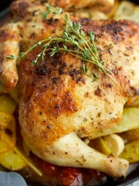 whole roasted chicken with vegetables