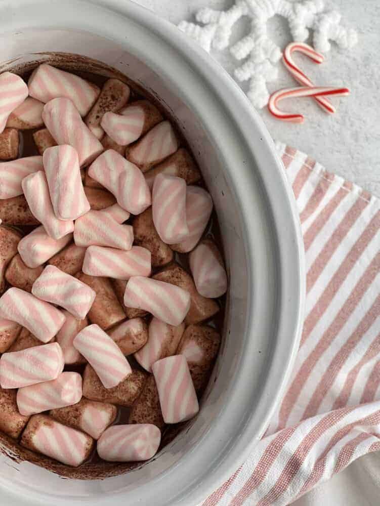 Slow Cooker Peppermint Hot Cocoa (Homemade Hot Chocolate Recipe)