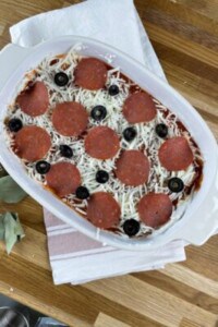 unbaked pizza dip