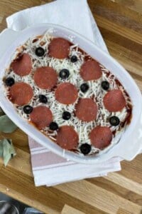 unbaked pizza dip