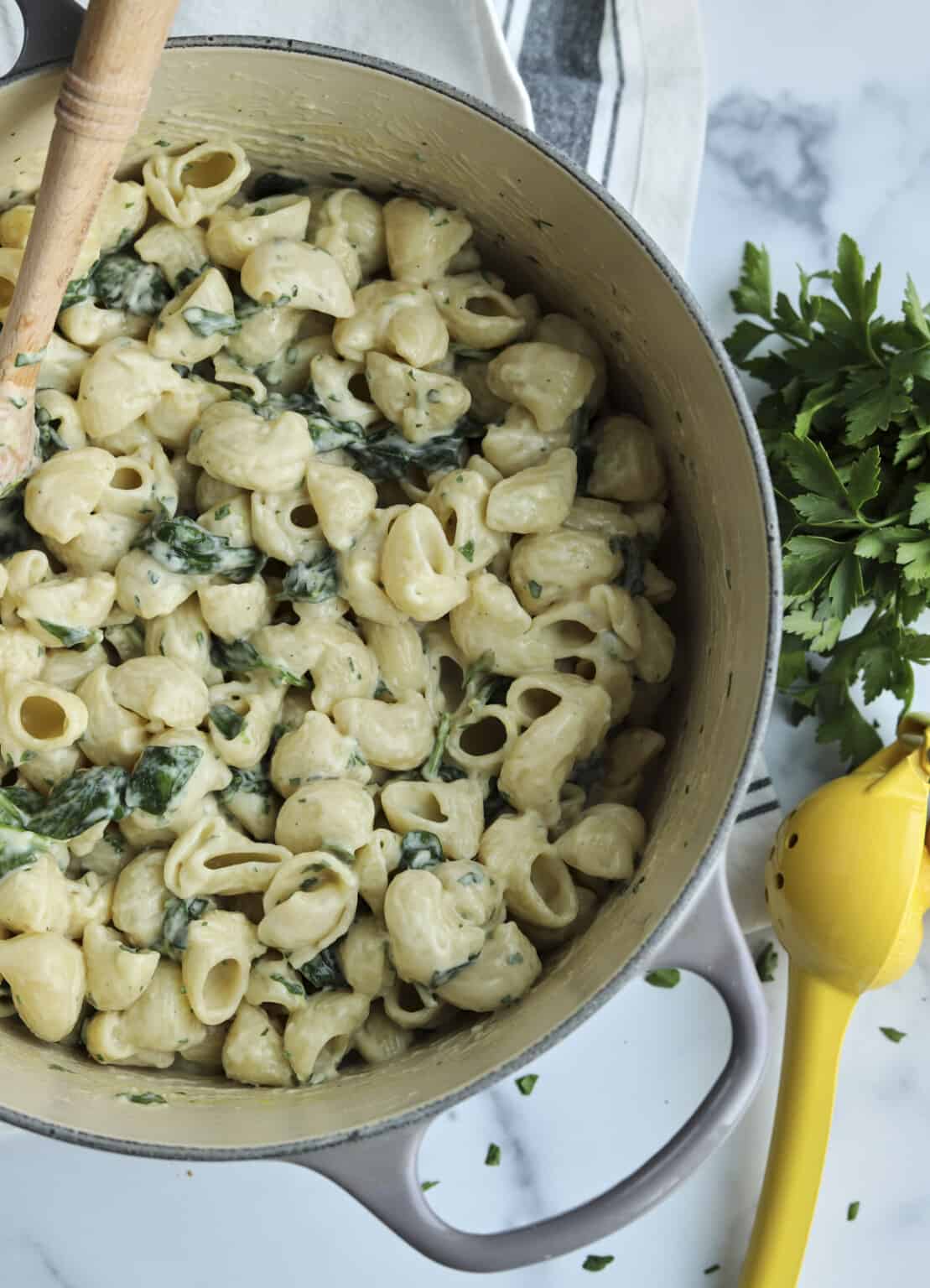 One Pot Lemon Garlic Parmesan Pasta Food Dolls