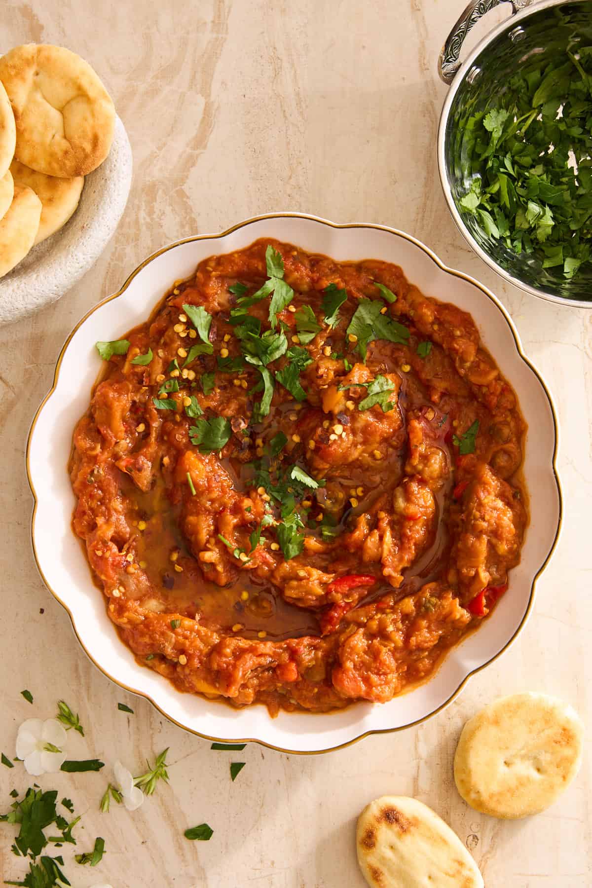 Moroccan zaalouk in a bowl