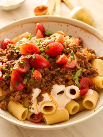 A bowl of Turkish pasta.