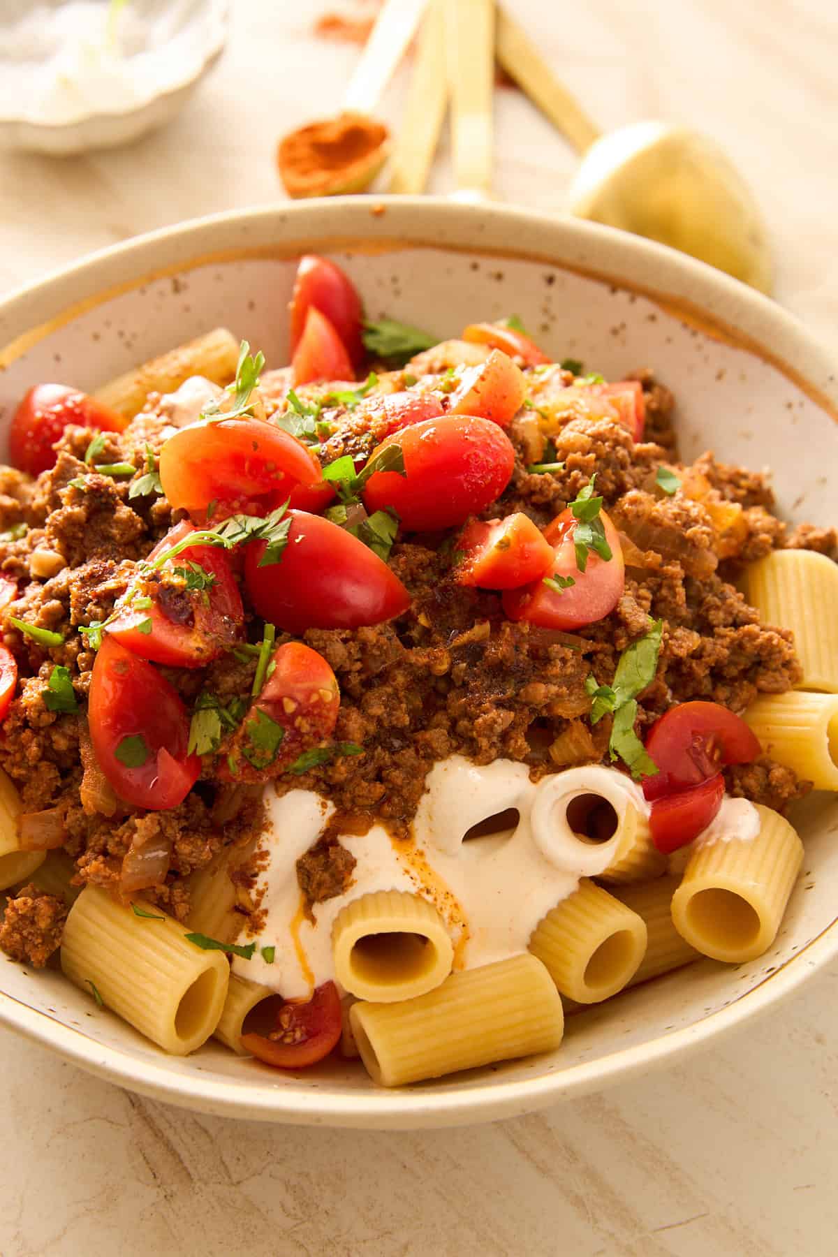 A bowl of Turkish pasta.