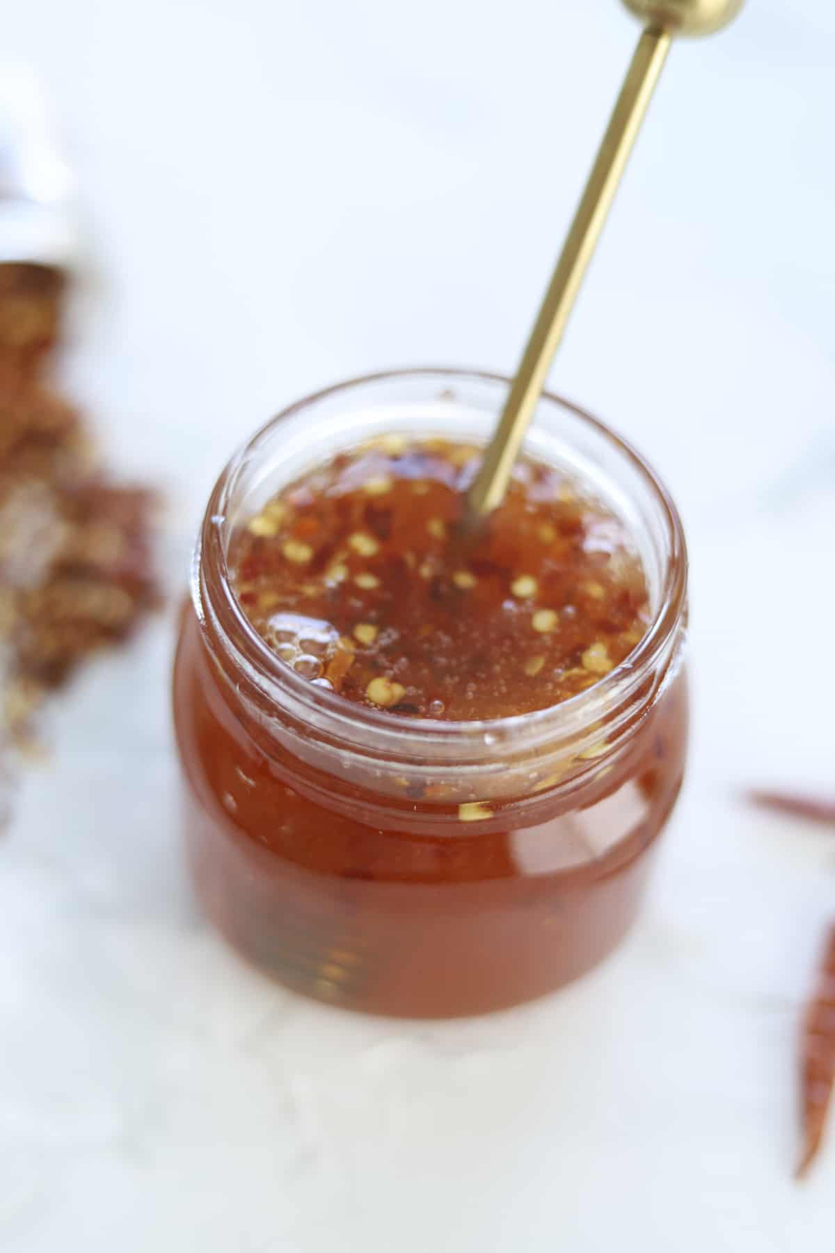 a jar of hot honey