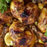 Chicken and potatoes.