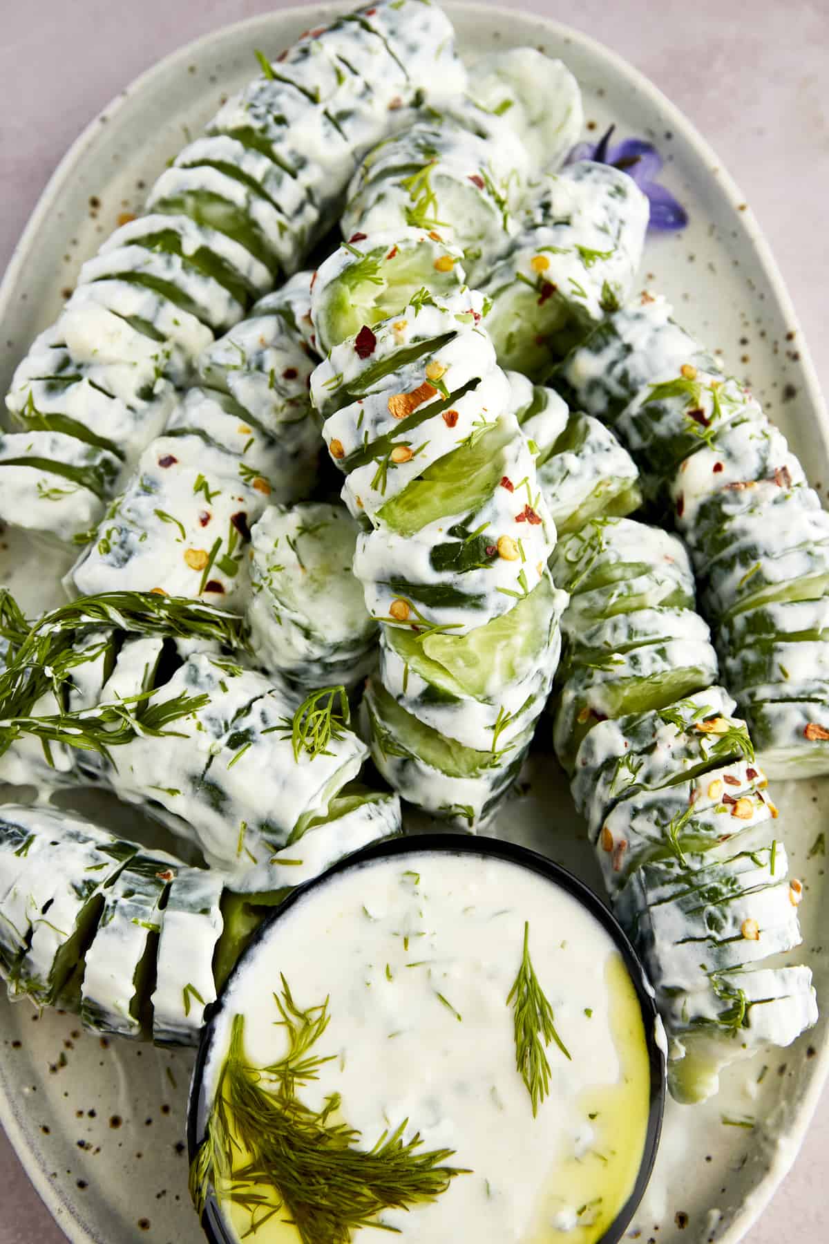 Spiraled Cucumber Yogurt Salad
