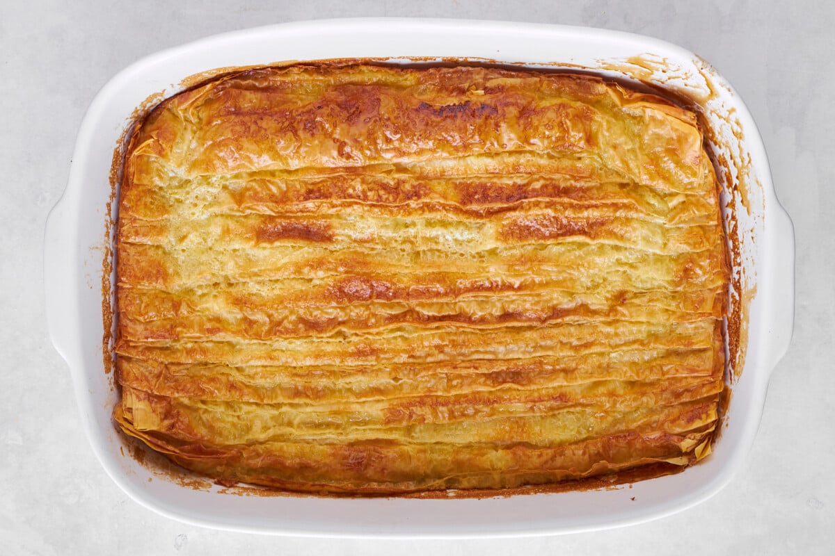 Baked crinkle phyllo.