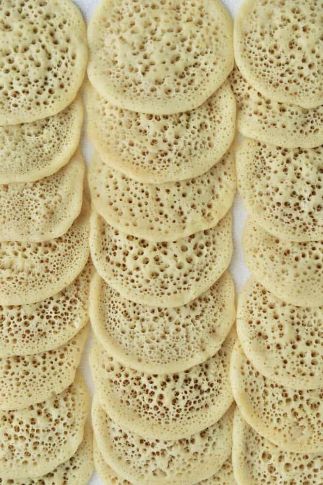 atayef pancakes stacked