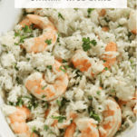lemon garlic shrimp and rice Pinterest image