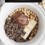 Pinterest image for hazelnut chocolate crock pot candy