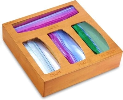 Ziplock bag organizer.