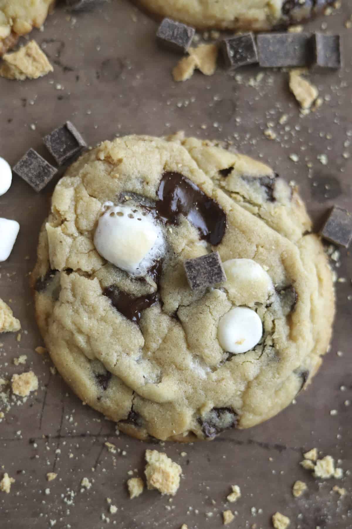 s'mores chocolate chunks cookie 