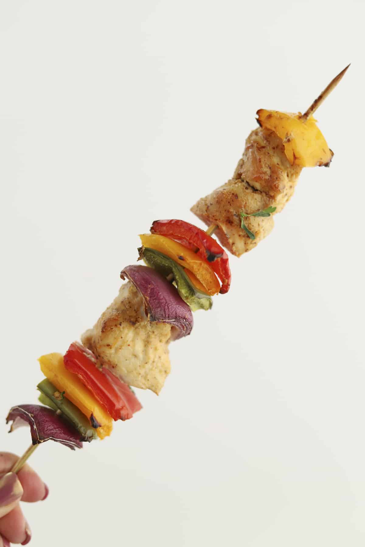 Grilled Veggie Skewers with Magic Green Sauce