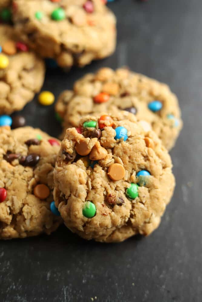 a close up image of various monster cookies