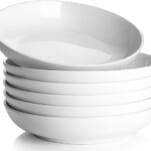 White shallow bowls.