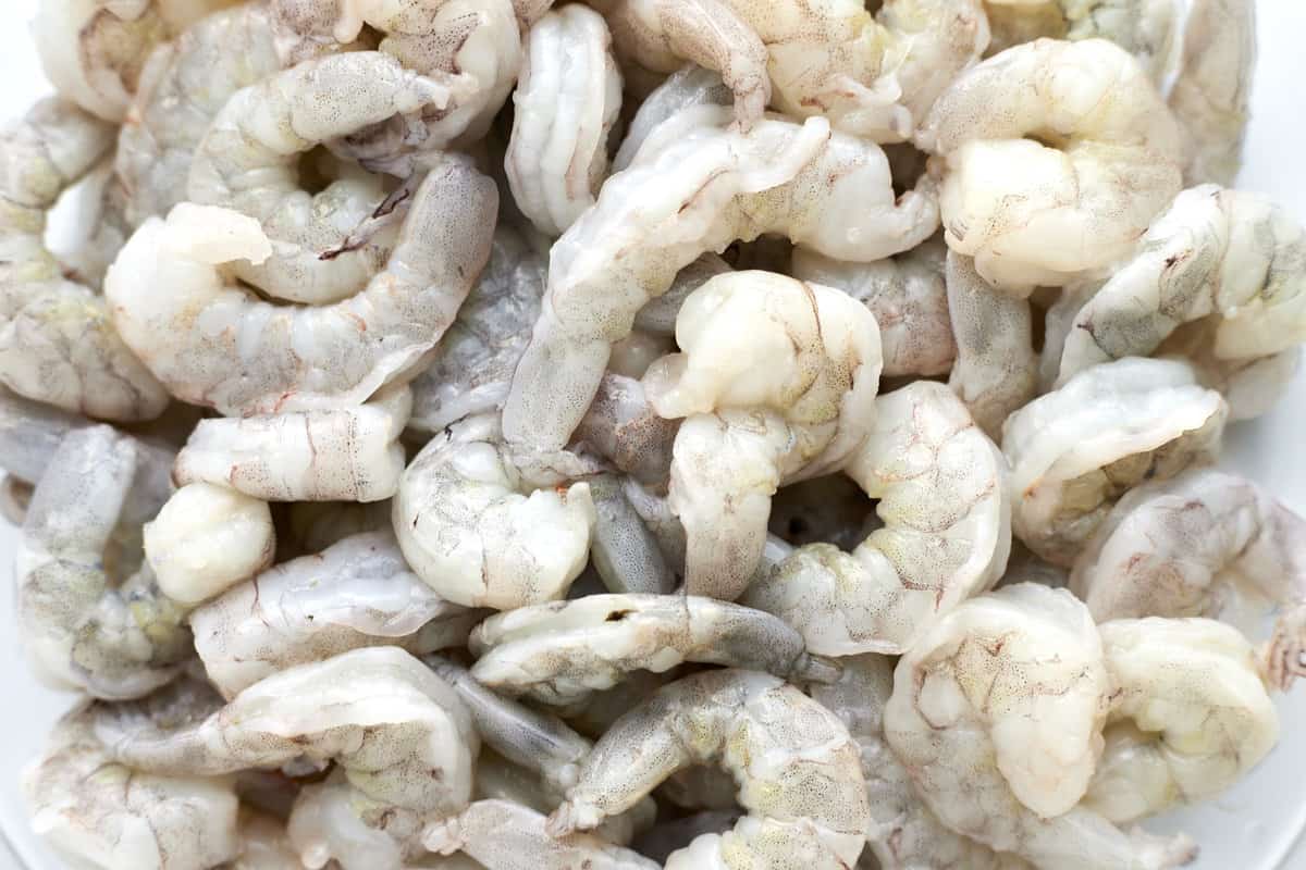 close up image of raw shrimp