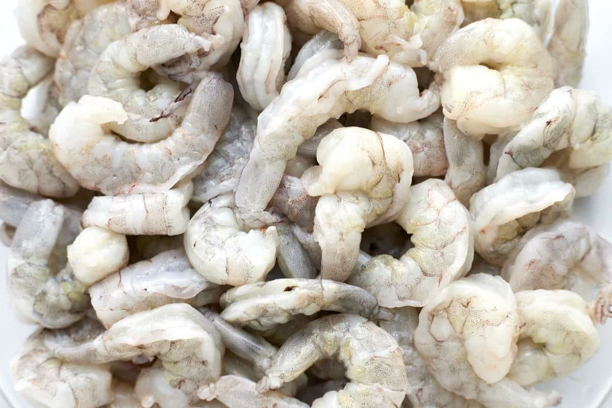 close up image of raw shrimp.