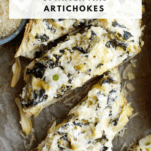 spinach and artichoke garlic bread pinterest pin