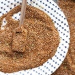 overhead image of a bowl full of homemade taco seasoning