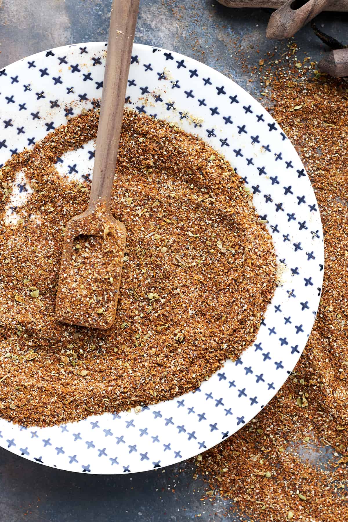 overhead image of a bowl full of taco seasoning