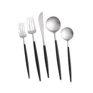 Aero Black 5-Piece Flatware Place Setting