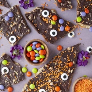 overhead image of pieces of Halloween Cracker Candy