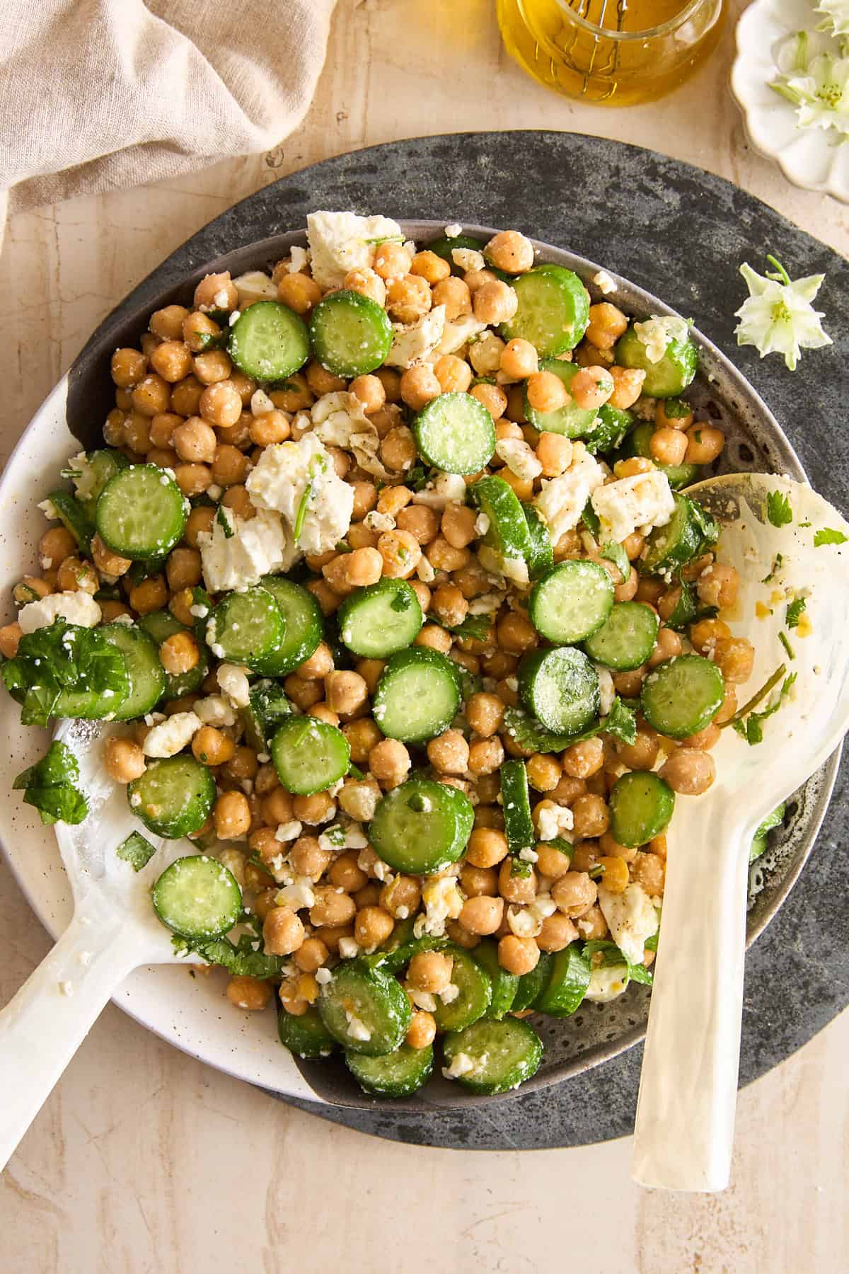 Mediterranean Chickpea Feta Salad