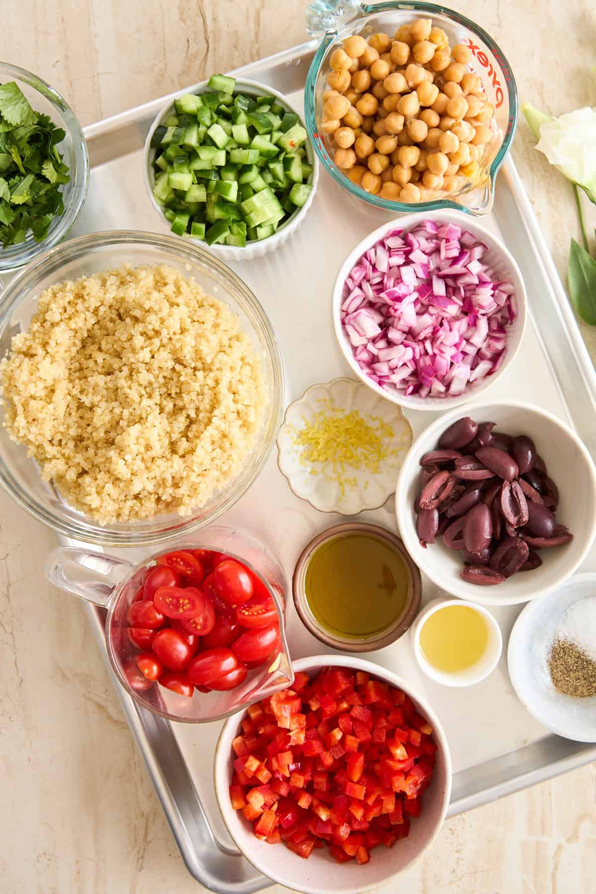 Ingredients in ramekins