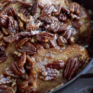 close up image of pecan pie french toast
