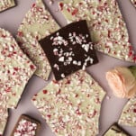 pieces of chocolate peppermint bark.