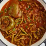 fasooliya with stuffed bell peppers
