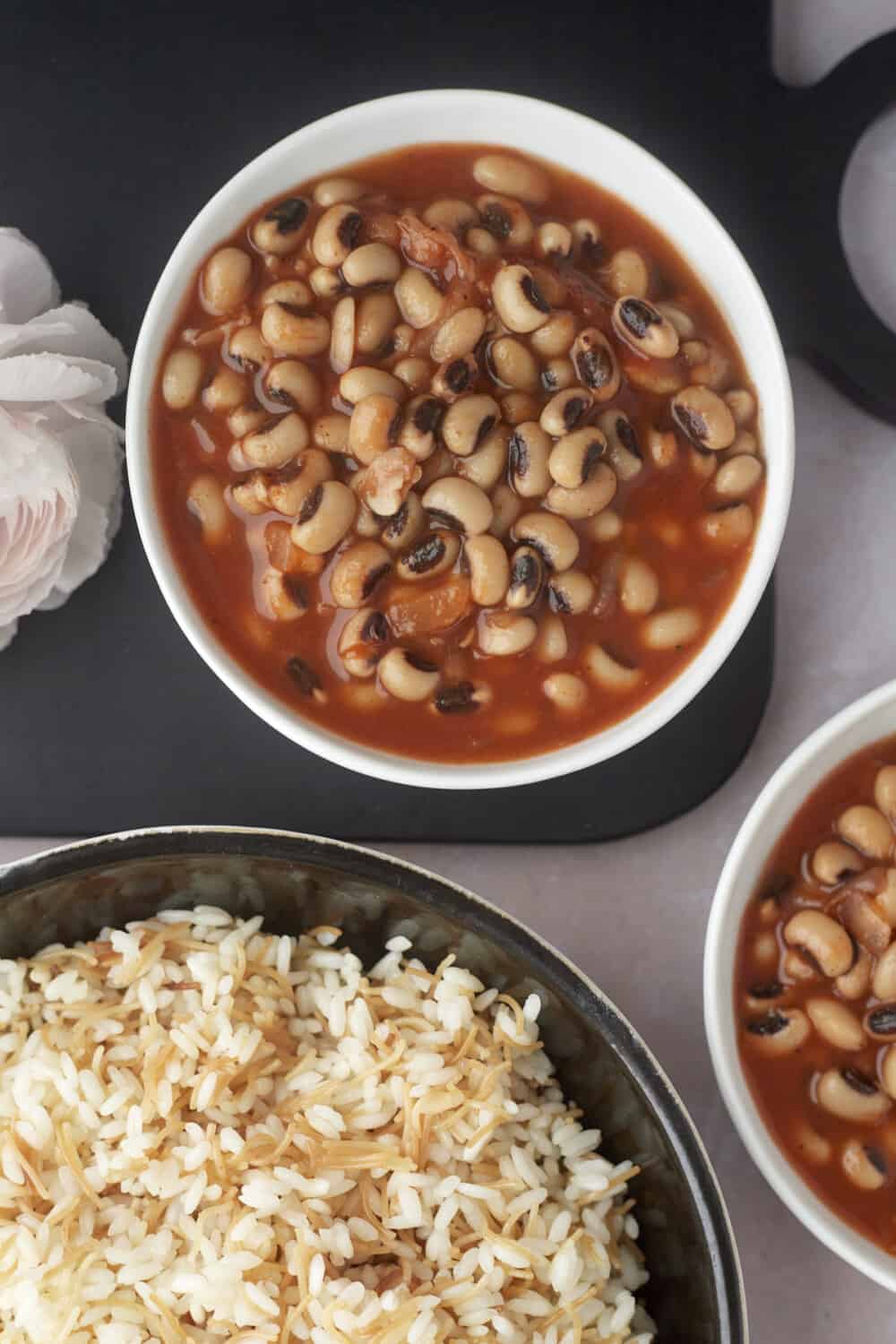 a bowl of black-eyed pea stew