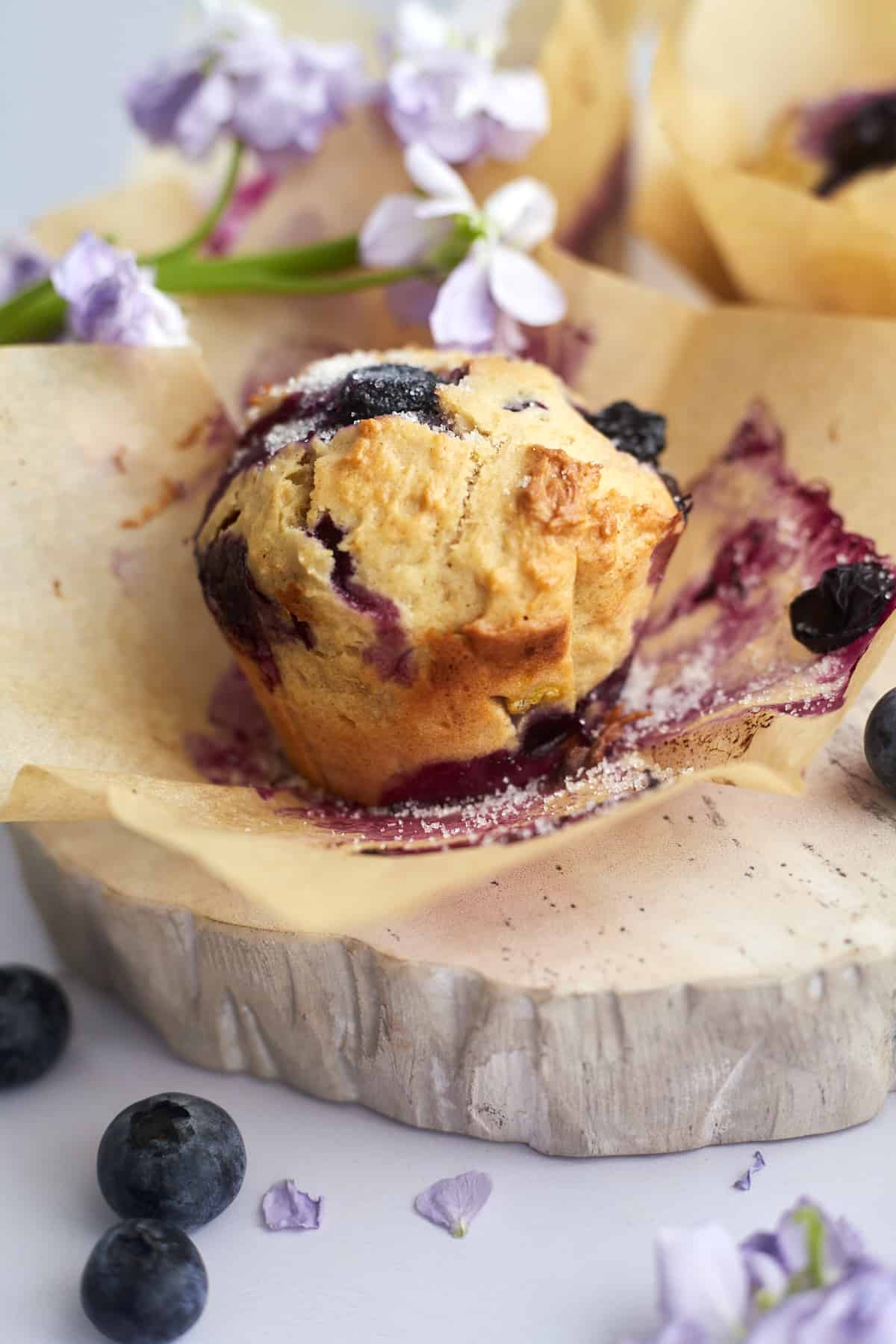 a banana blueberry muffin
