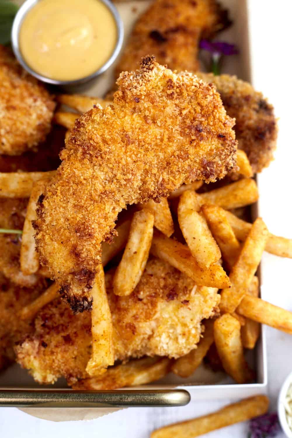 oven-baked parmesan chicken tenders with fries