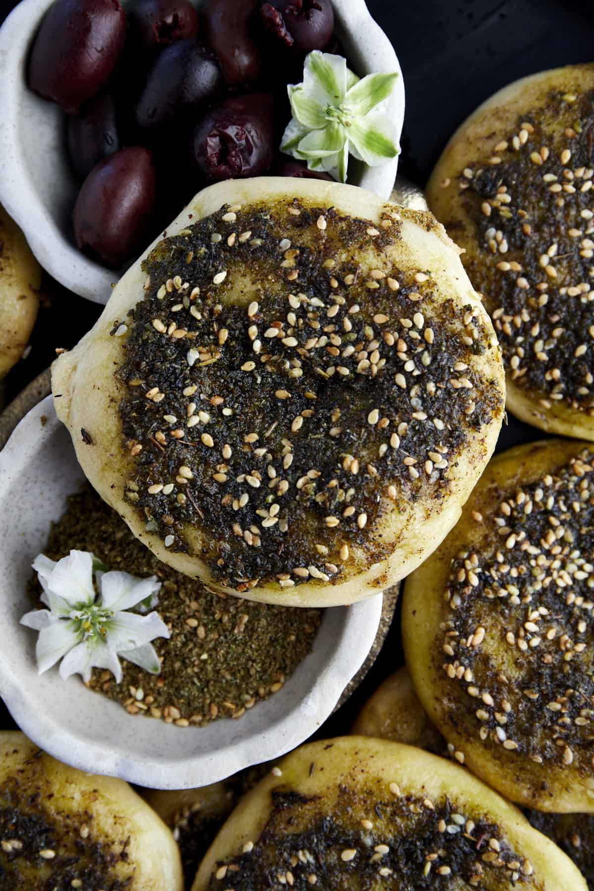 close up image of za'atar manakeesh