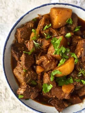a bowl of Middle Eastern Beef Stew