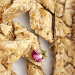 Easy baklava recipe pieces.