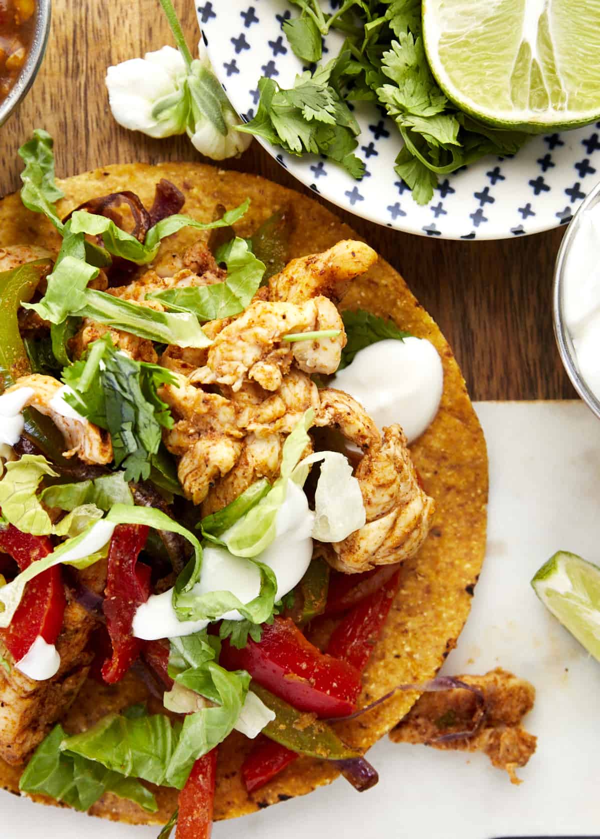 Air fryer chicken fajitas.