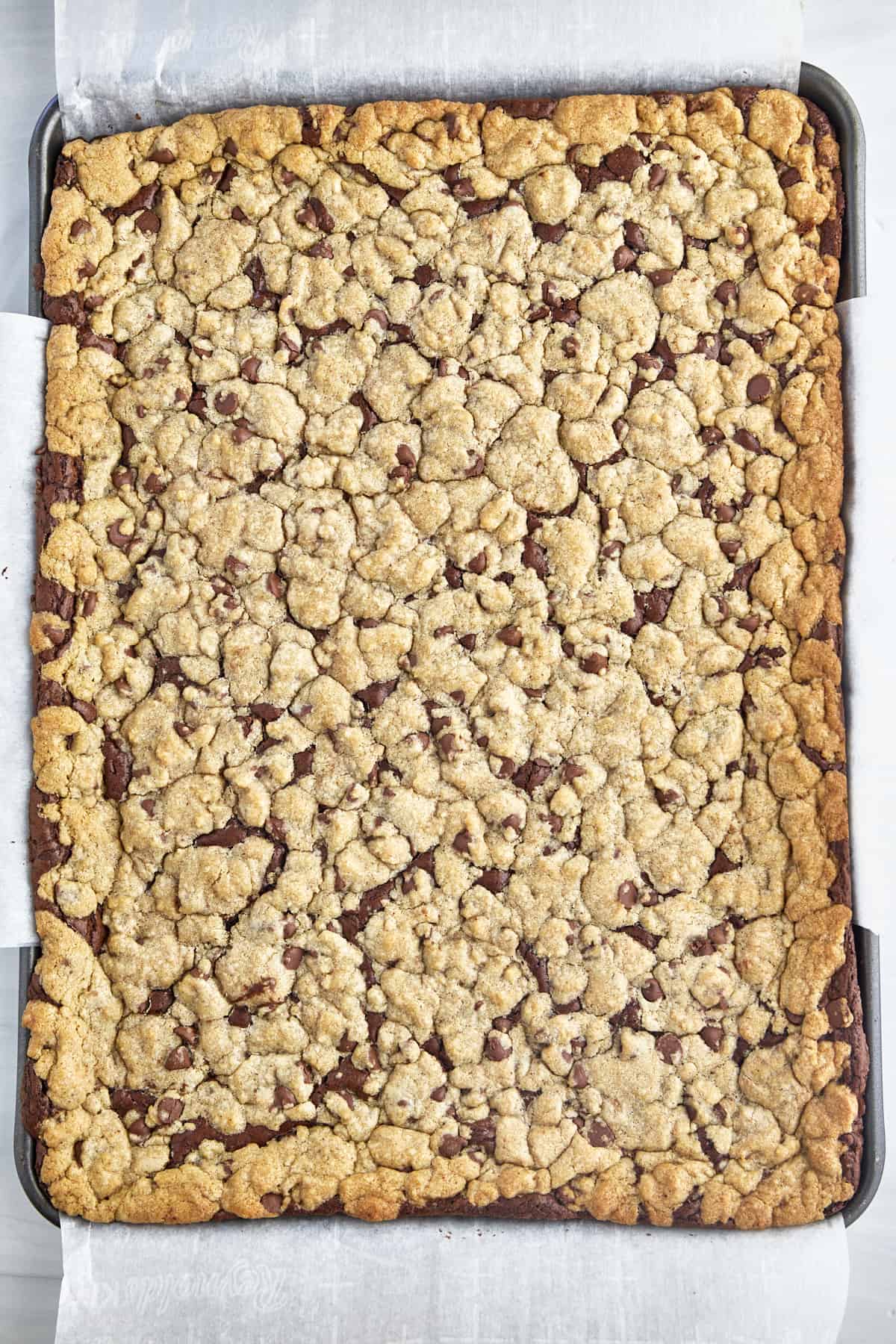 A sheet pan full of brookies.